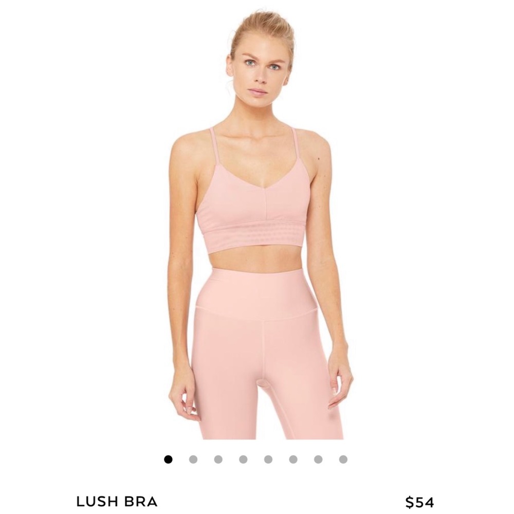 ALO Lush Bra Pink/Nude Small